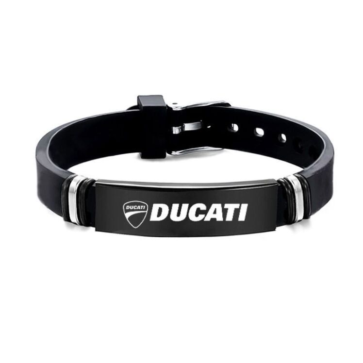 دست بند استیل با بند چرم دوکاتی Ducati 